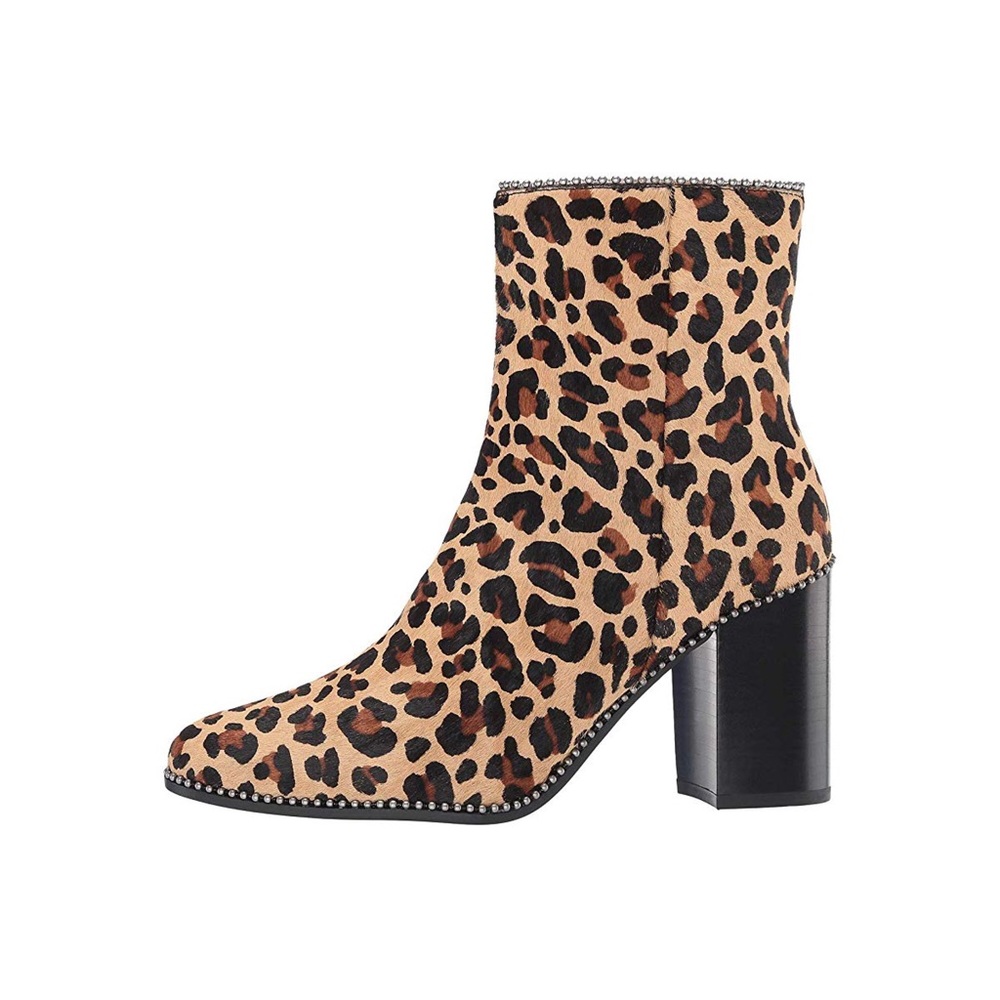 🔥NWOB🔥Coach Women’s Drea mohair leopard Print Beaded Ankle Boots Sz. 7 - Picture 6 of 15